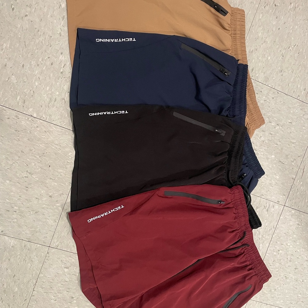 Athletic Black and Blue Shorts Minimalist Design